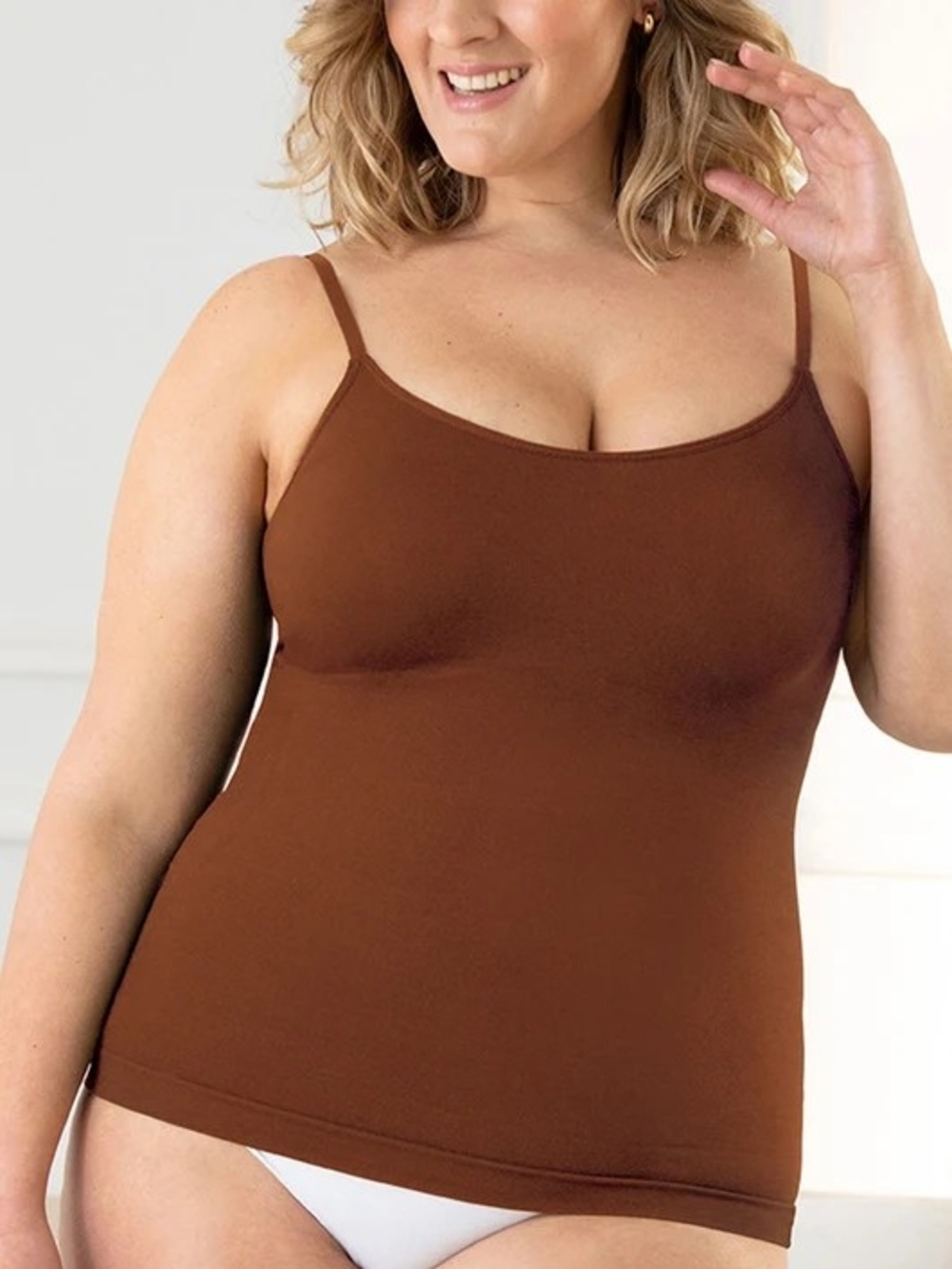Shapermint Women's Plus Size 3XL Brown Seamless Empetua Shaper Cami